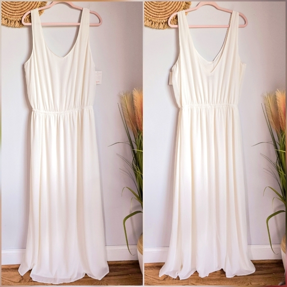 Show Me Your MuMu, New, Kendall Ivory Chiffon Show Me the Ring Crisp Maxi Dress, - Picture 10 of 12